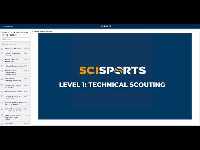 Introducing SciSports Courses | Level 1: Technical Scouting in Pro Football