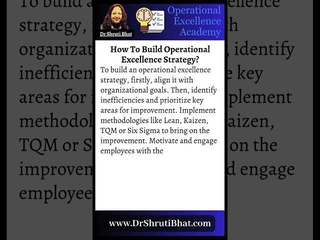 How To Build Operational Excellence Strategy?