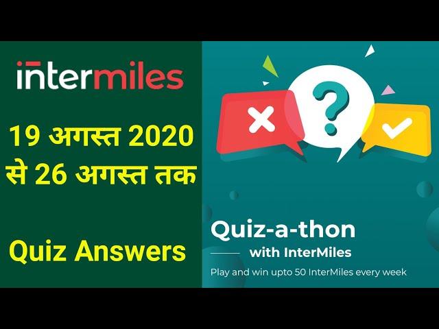 Today's Intermiles Quiz Answers | Intermiles Quiz | Intermiles Quiz A Thon answers | Intermiles | NR