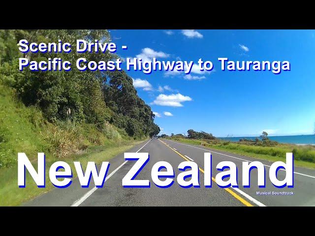 Scenic Drive along the Pacific Coast Highway,Thornton Beach to Tauranga,North Island,New Zealand