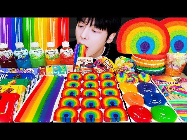 ASMR MUKBANG | 직접 만든 갤럭시 꿀젤리 레인보우 디저트 아이스크림 먹방 & 레시피 DESSERT GALAXY HONEY JELLY CANDY