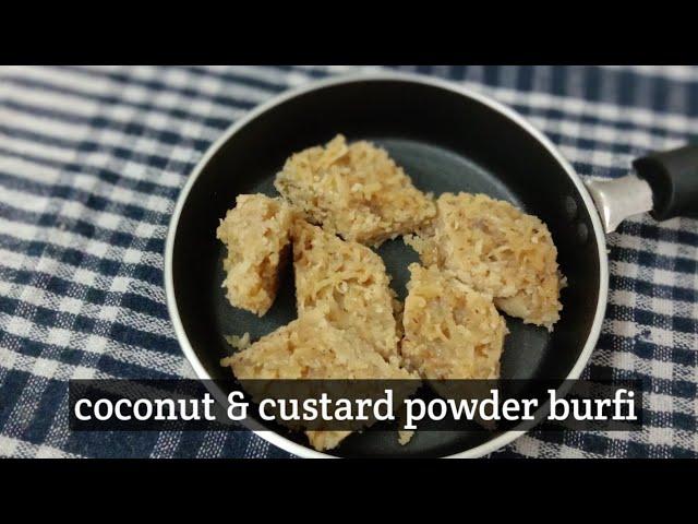 #AKSHATASANGAMESH coconut & custard powder burfi recipe