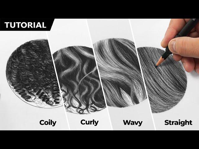 How to Draw All Types of Hair - EASY for BEGINNERS