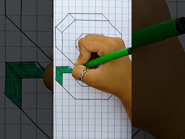 HOW TO DRAW 3D S LETTER #art #3dillusion #3dart #shorts #youtubeshorts