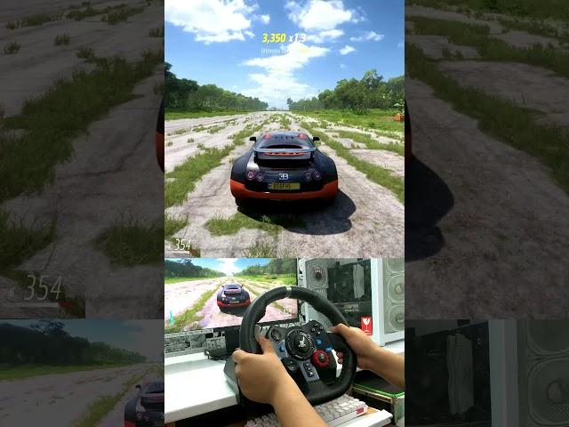 DRAG RACE BUGATTI #forzahorizon5 #logitechg29 #trending #viralshorts #viralvideo #handcam  #gaming
