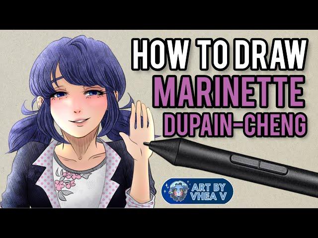 How to Draw Miraculous LadyBug Marinette Dupain-Cheng | Marinette Dupain-Cheng Drawing