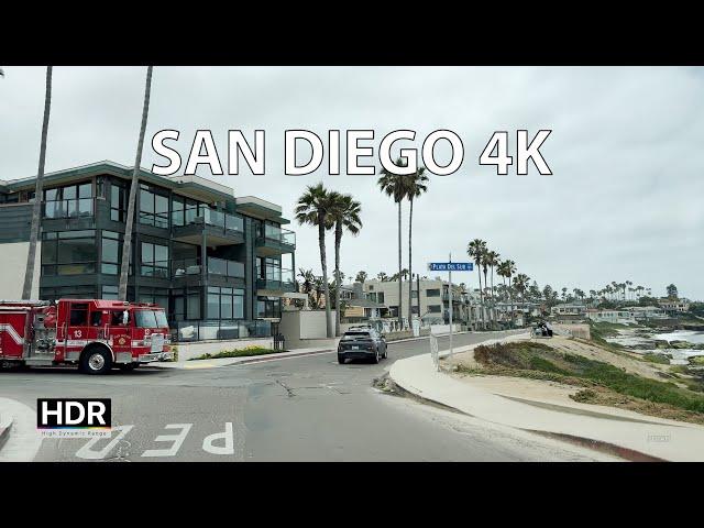 Driving San Diego 4K HDR - Classy Southern California Coast - USA