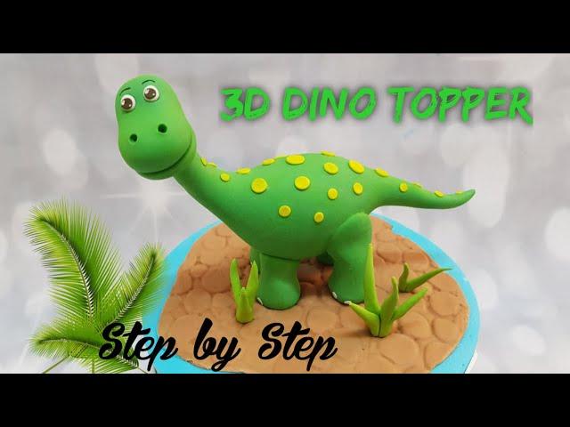 Fondant 3D Dino Topper || Dino Cake Topper || Part 3