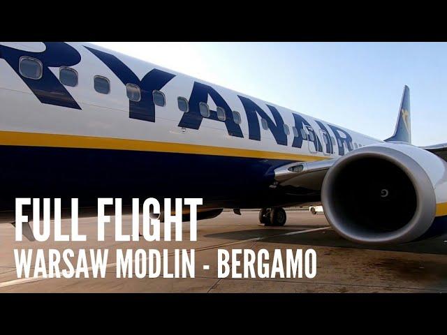 Ryanair full flight Warsaw Modlin - Milan Bergamo | cały lot Modlin - Bergamo | TRIPREPORT