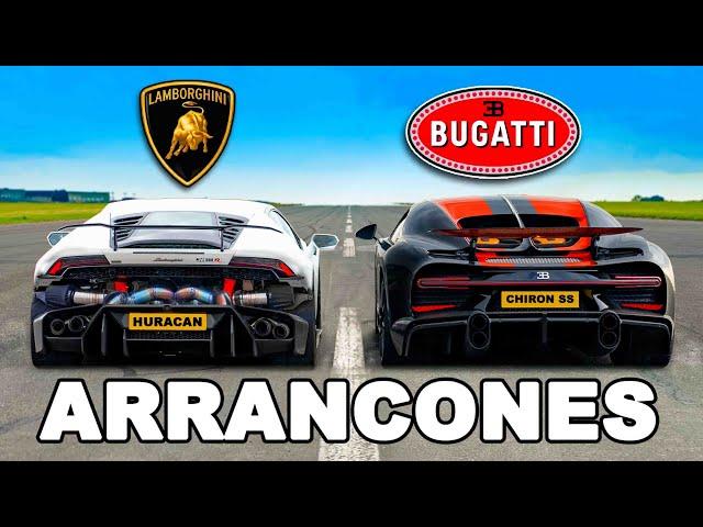 Bugatti Chiron SS vs Lambo Huracán de 1,800hp: ARRANCONES