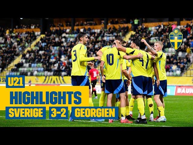 Highlights U21 | Sverige – Georgien 3–2 | Viktig seger i EM-kvalet