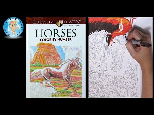 Creative Haven Horses Adult Coloring Book Color by Number - Family Toy Report