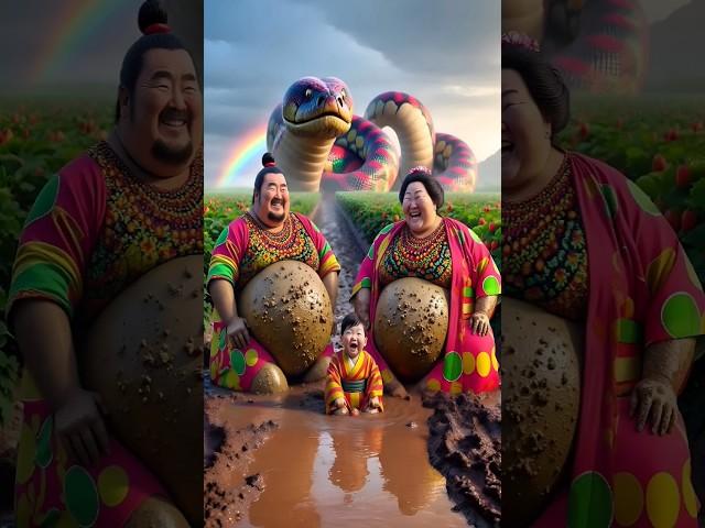 Evolution of cat: Sumo wrestler & woman sitting on dirty road with anaconda jk#cat#cute#love#shorts