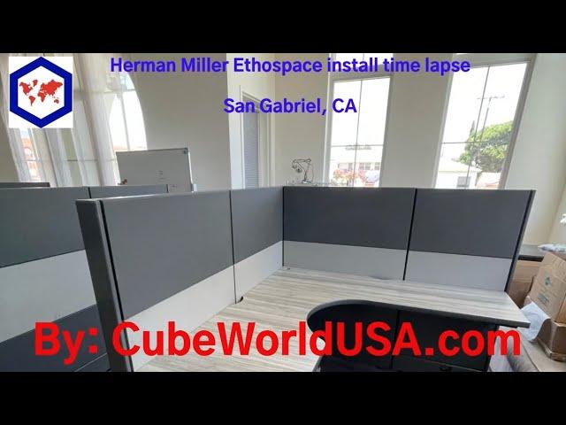 Herman Miller Ethospace Install Time Lapse by CubeWorldUSA.com in San Gabriel, CA