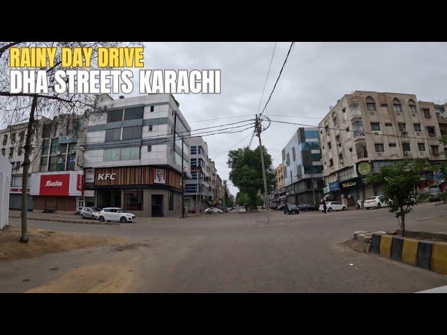 [4K] Drive on Streets of DHA Karachi on a rainy day