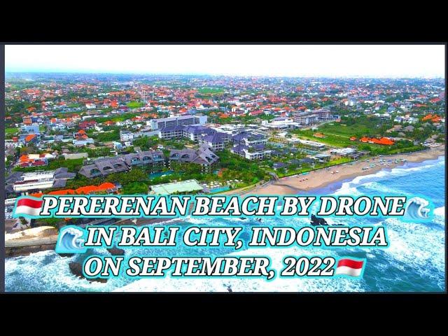 PERERENAN BEACHBY DRONE IN BALI CITY, INDONESIA ON SEPTEMBER, 2022