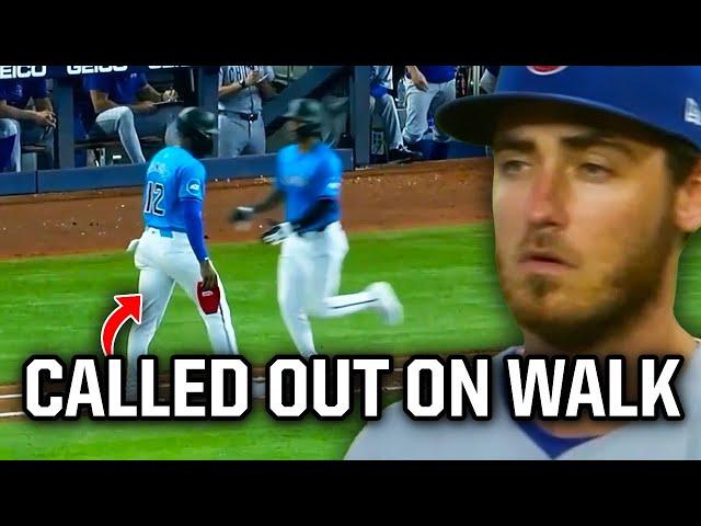 Intentional walk turns into an out, a breakdown