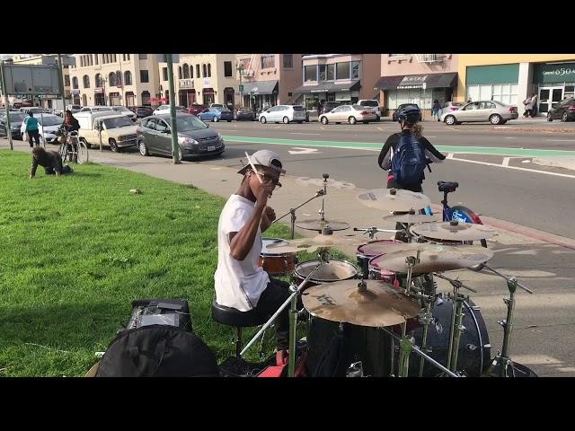 DrummerBoyAaron Performs Rude Boy by Rihanna live. Ft his drunk back up Dancer