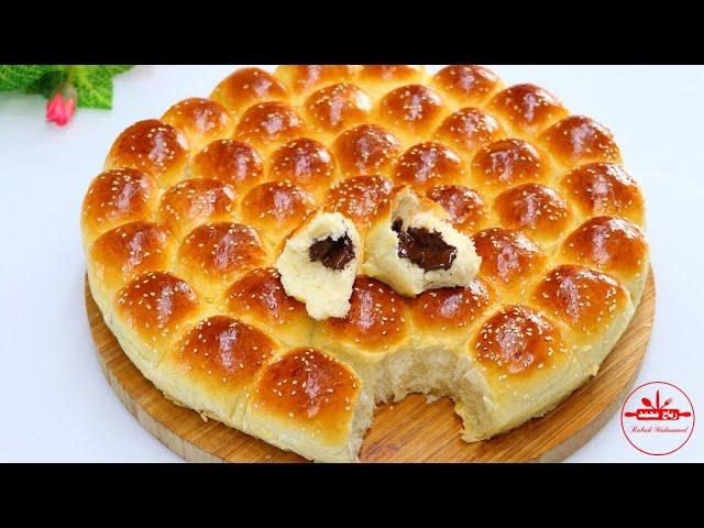 Cotton beehive stuffed with melted chocolate خلية النحل قطنية محشية بالشوكولاته الذايبة وسر لون ذهبي