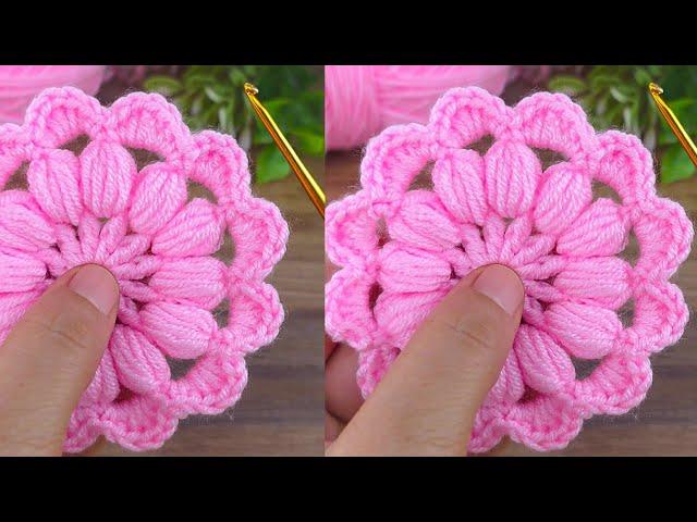 Super easy tunisian crochet!! Crochet  flower making #crochet #knitting