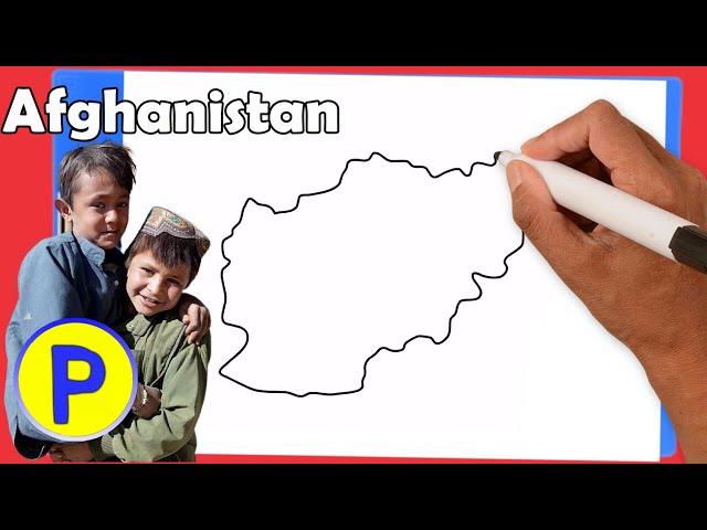 Afghanistan Map Drawing | نقشه افغانستان | afghanistan map