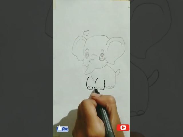 baby elephant pencil drawing#shorts #youtubeshorts