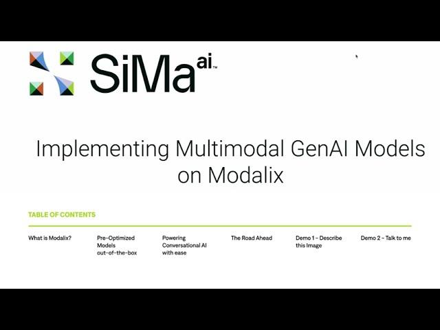 Implementing Multimodal GenAI Models on Modalix MLSoC