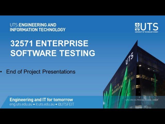 Enterprise Software Tesing presentations to UTS ITD 2016