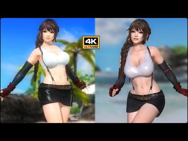 DOA 5 Honoka in Tifa Lockhart costume mod 4K