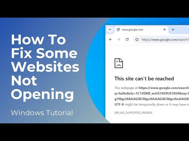 How to Fix "This Site Can't Be Reached" Error on Windows 10