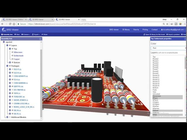 3D BRD Viewer Eagle PCB