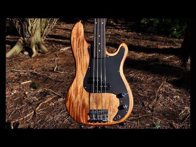 Custom Mahogany Paradigm Medium Scale P Bass Guitar  Demo - Bare Knuckle 58 Pickup