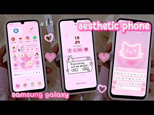 how to make your android phone aesthetic  Samsung Galaxy A15 🩵 setup & customization