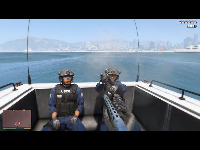 GTA V [R.D.E. 4.0.4 Expanded & Enhanced] -  U.S. Coast Guard Rampage + 10 Star Escape