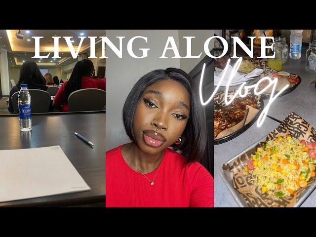 KEEP SHOWING UP! Dinner, work seminar, studying, nurturing my business & more//LIVING ALONE VLOG 31