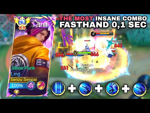 LING FASTHAND THE MOST INSANE COMBO 0,1 SEC - BEST LING GAMEPLAY TOP GLOBAL Mobile legends