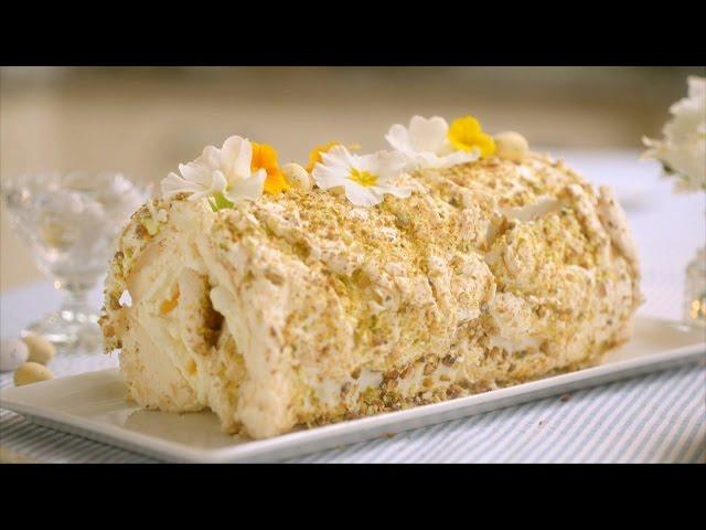 Lemon & Pistachio Meringue Roulade recipe - Mary Berry's Easter Feast: Episode 2 - BBC