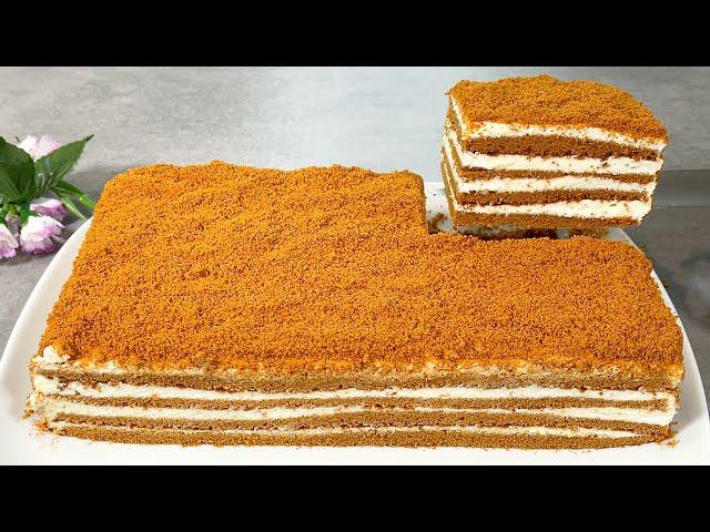 Cake in 15 minutes! You will be making this cake every day. honey cake