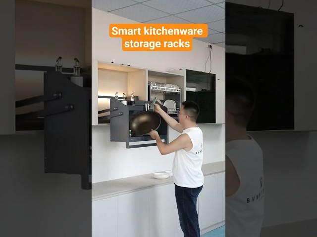 Smart Hardware Fashion Kitchen cabinet design Foldable storage racks #kitchencabinetorganization