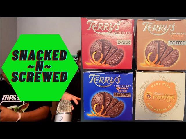 Snacked -N- Screwed - Terry's Chocolate Oranges in four flavors!  White, Dark, Milk & Milk w/ Toffee