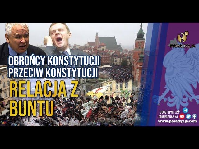 O co naprawdę chodzi? Manifestacja opozycji przeciw konstytucji. Warszawa, Plac Zamkowy 10/10/2021