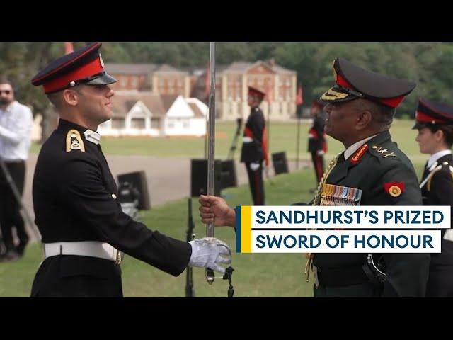 Winning the prestigious Sword of Honour at Sandhurst