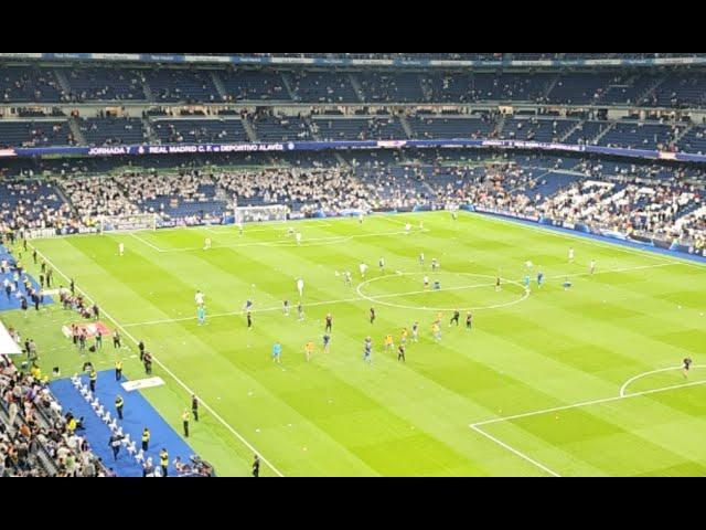 CALENTAMIENTO REAL MADRID SANTIAGO BERNABEU