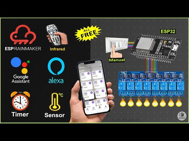 Home Automation using ESP RainMaker with Google Assistant Alexa IR Manual Switch - IoT Projects 2022