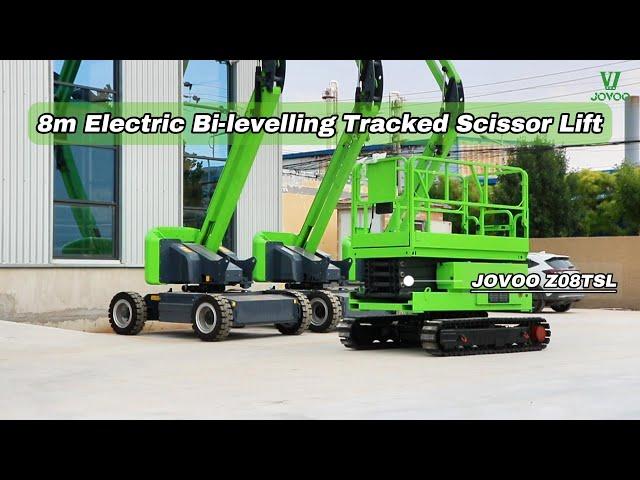 JOVOO Z08TSL 8m Electric Bi-levelling Tracked Scissor Lift