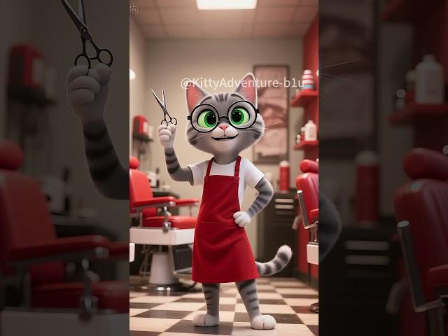 The poor kitten's fur has been cut off completely