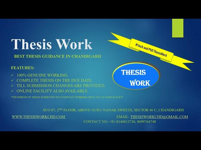 M tech PhD Thesis Guidance in Chandigarh