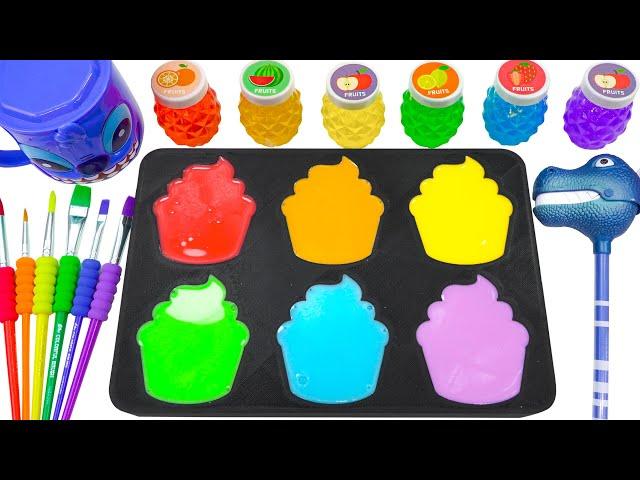 Satisfying Video l DIY How to make Rainbow SLIME From Mixing Choco Lollipop & Painting Cutting ASMR