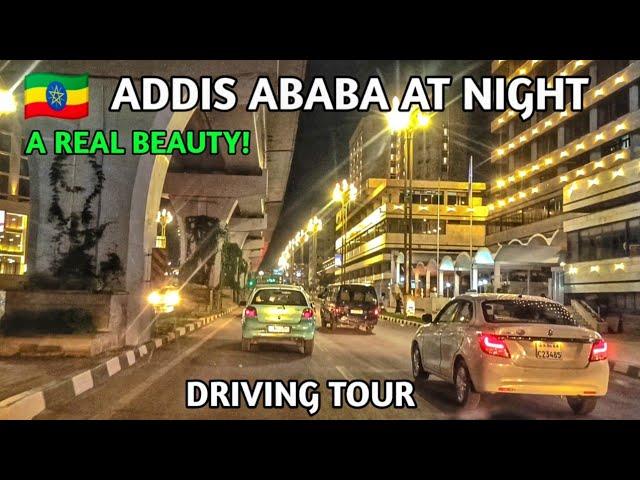 Addis Ababa At Night: A Real Beauty. (CMC - Megenagna - Stadium - Lideta) Driving Tour.