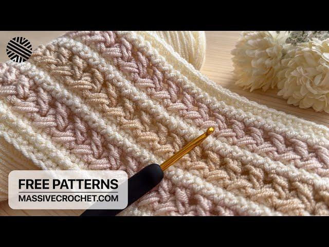 Very Easy & Unique Crochet Pattern for Beginners! ️ Crochet Stitch for Baby Blanket, Bag & Scarf